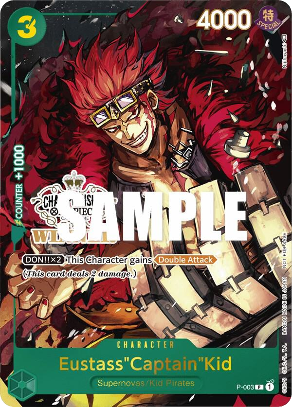 Eustass"Captain"Kid P-003 Store Championship Winner Stamp card, Promos