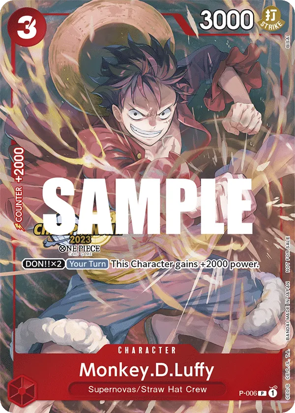 Monkey.D.Luffy P-006 Championship Stamp card, Promos