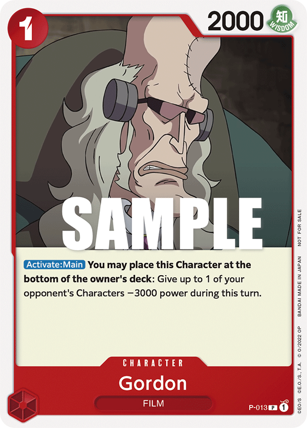 Gordon P-013 card, Promos