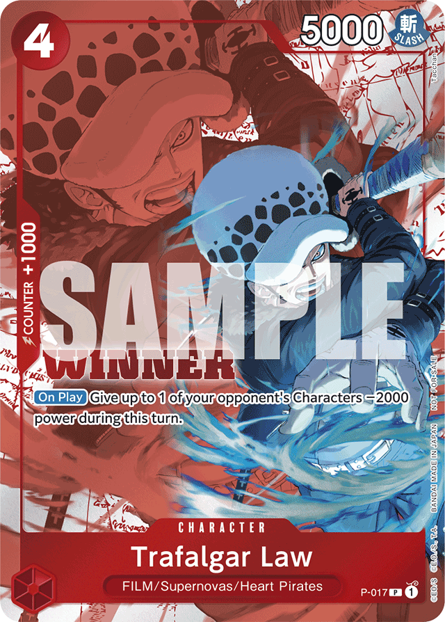 Trafalgar Law P-017 Winner Stamp card, Promos