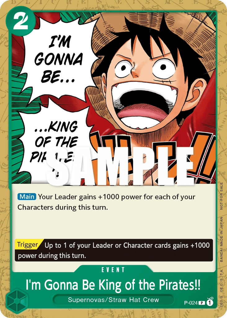 I'm Gonna Be King of the Pirates!! P-024 card, Promos