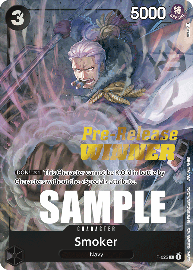 Smoker P-025 Pre-Release Winner Stamp card, Promos