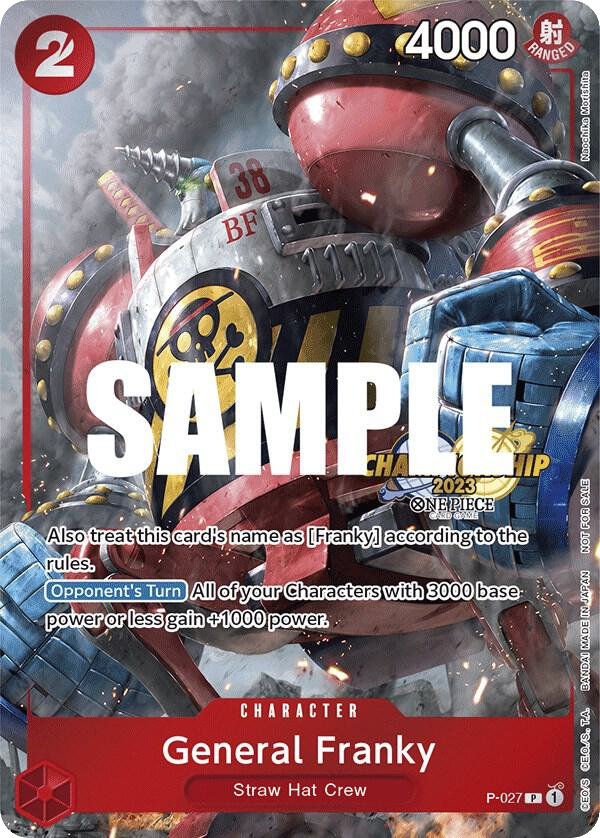 General Franky P-027 Championship Stamp card, Promos