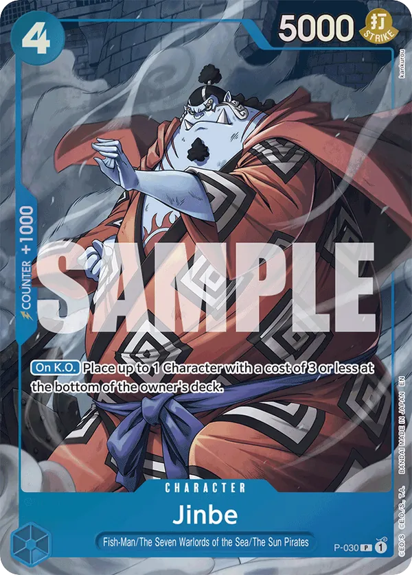 Jinbe P-030 Seven Warlords Of The Sea card, Promos