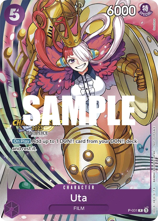 Uta P-031 Championship Stamp card, Promos
