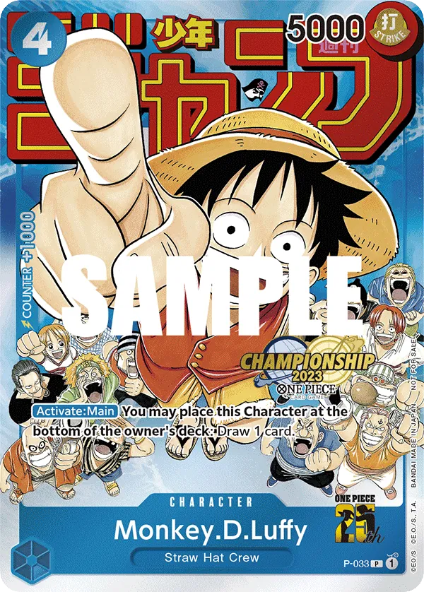 Monkey.D.Luffy P-033 Championship Stamp card, Promos
