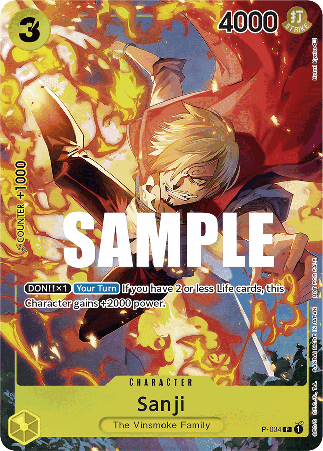 Sanji P-034 card, Promos