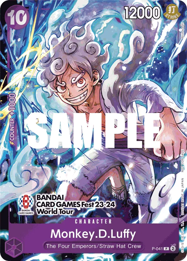 Monkey.D.Luffy P-041 World Tour Stamp card, Promos