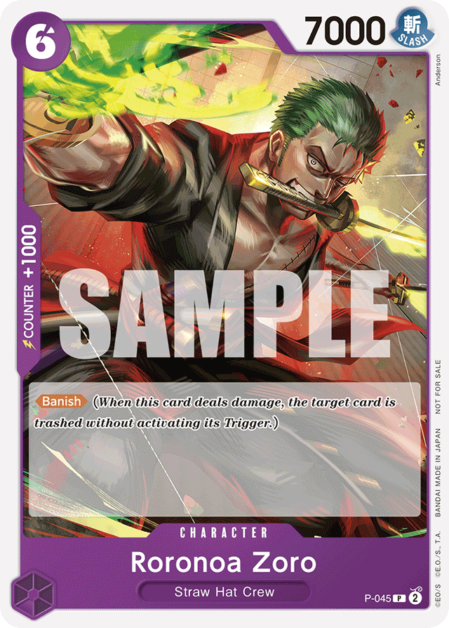 Roronoa Zoro P-045 card, Promos