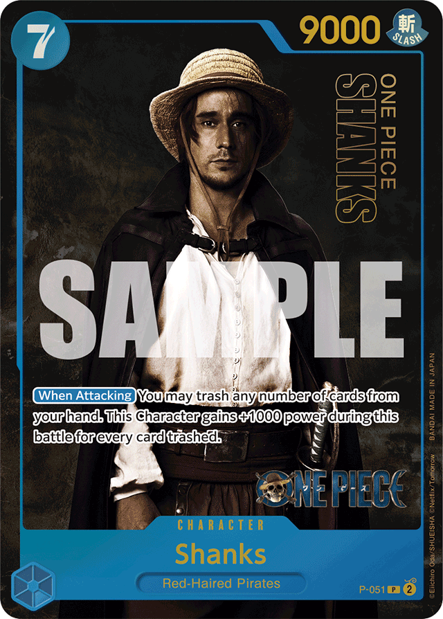 Shanks P-051 Live Action Foil card, Promos