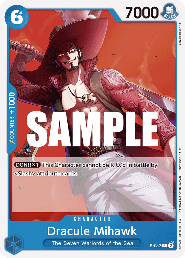 Dracule Mihawk P-052 card, Promos