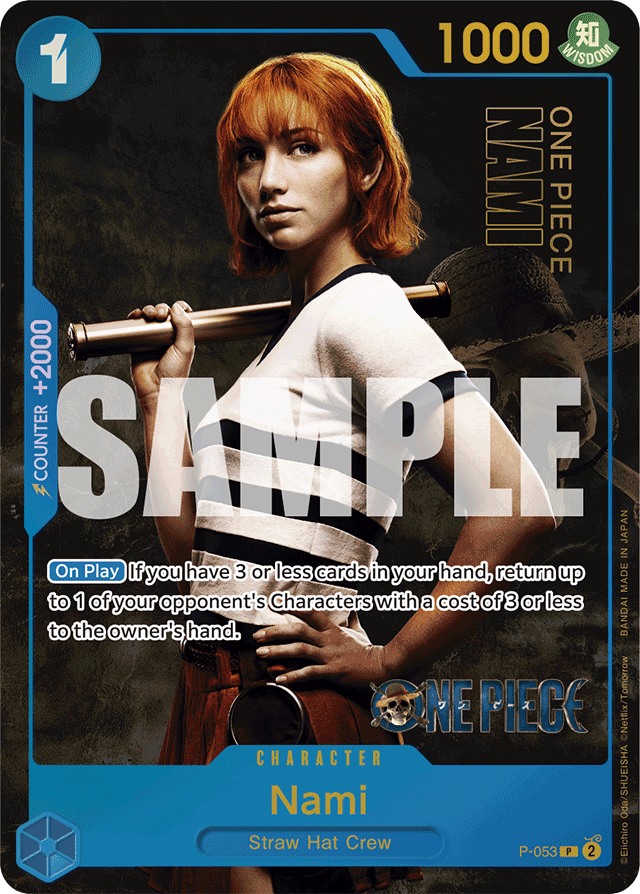 Nami P-053 Live Action Foil card, Promos