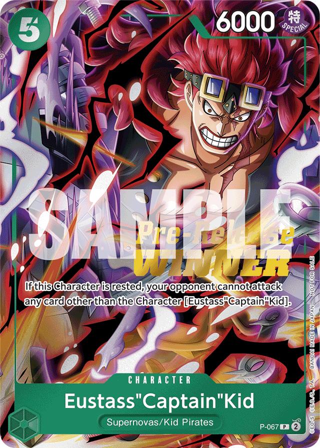 Eustass"Captain"Kid P-067 Pre-Release Winner Stamp card, Promos