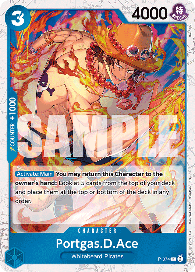 Portgas.D.Ace P-074 Jolly Roger Foil card, Promos