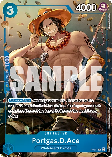 Portgas.D.Ace P-074 Tin Pack Set Vol. 2 Alt Art card, Promos