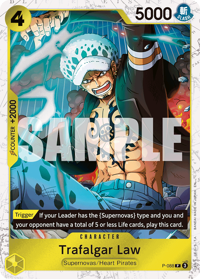 Trafalgar Law P-088 Jolly Roger Foil card, Promos