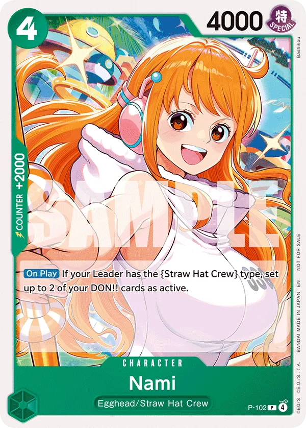 Nami P-102 Alt Art card, Promos
