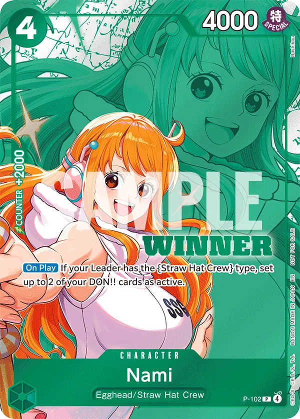 Nami P-102 Winner Stamp card, Promos