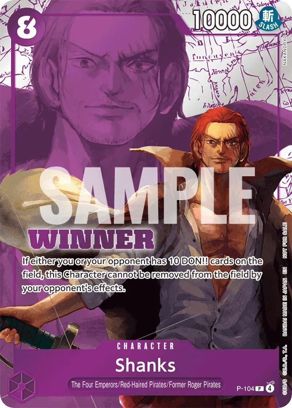 Shanks P-104 Winner Stamp card, Promos