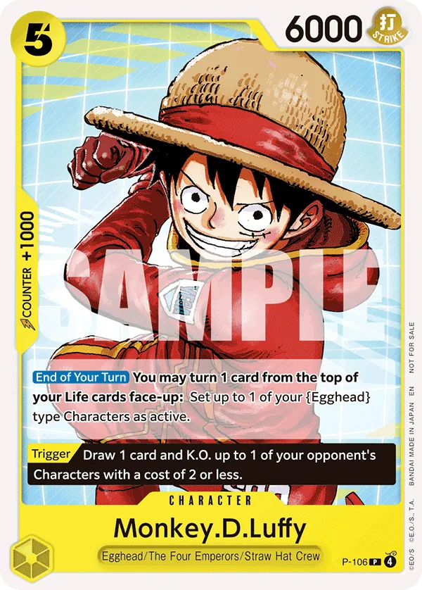 Monkey.D.Luffy P-106 Alt Art card, Promos