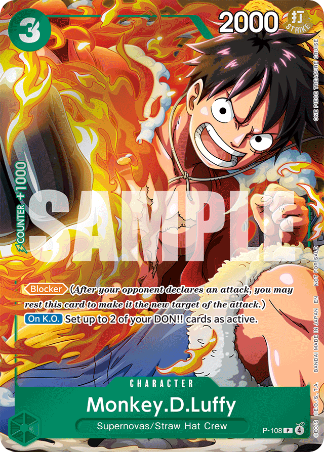 Monkey.D.Luffy P-108 card, Promos