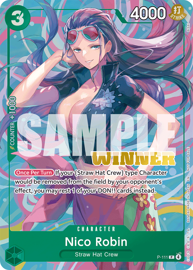 Nico Robin P-111 Winner Stamp card, Promos