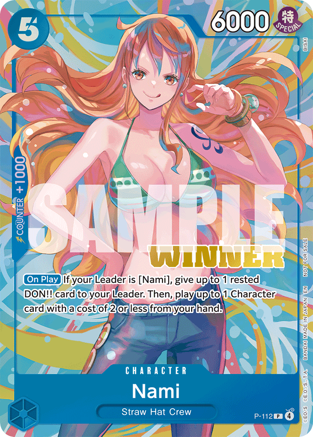 Nami P-112 Winner Stamp card, Promos