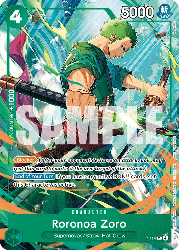 Roronoa Zoro P-114 card, Promos