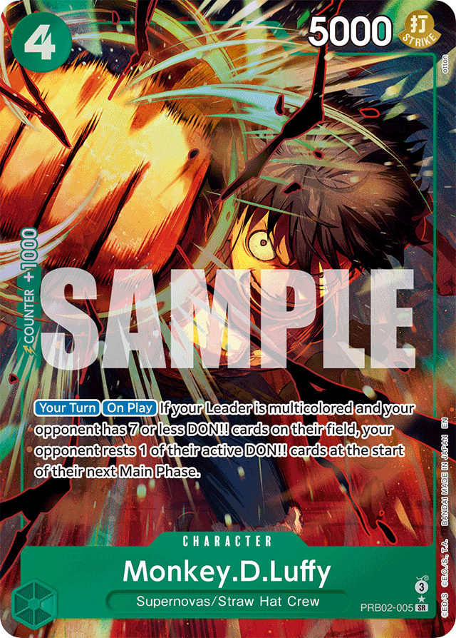 Monkey.D.Luffy PRB02-005 Alt Art card, The Best Vol.2