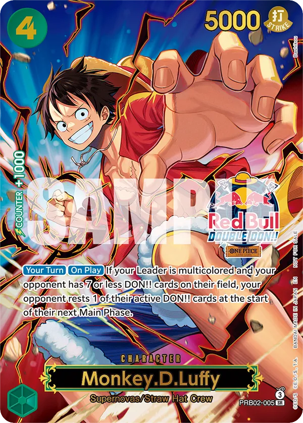 Monkey.D.Luffy PRB02-005 Textured Red Bull Double Don Stamp card, The Best Vol.2