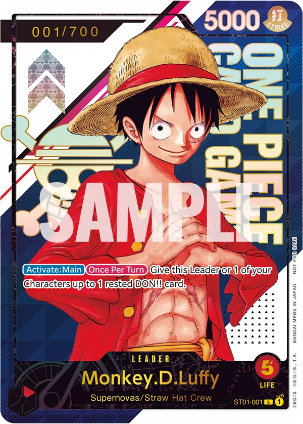 Monkey.D.Luffy ST01-001 Serialized Foil card, Straw Hat Crew