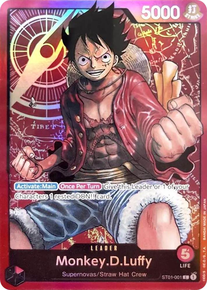 Monkey.D.Luffy ST01-001 Super Pre-Release Stamp card, Straw Hat Crew