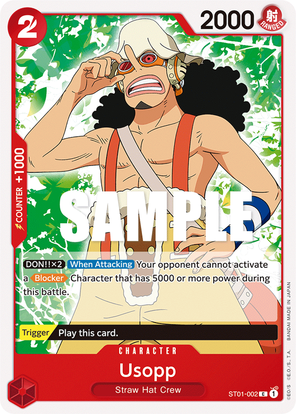 Usopp ST01-002 card, Straw Hat Crew