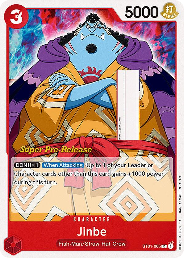 Jinbe ST01-005 Super Pre-Release Stamp card, Straw Hat Crew