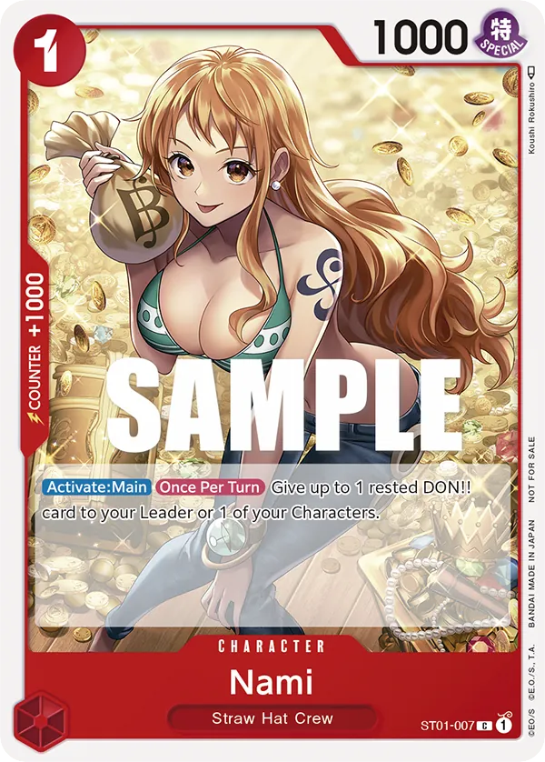 Nami ST01-007 Tournament Pack Vol. 3 Alt Art card, Straw Hat Crew