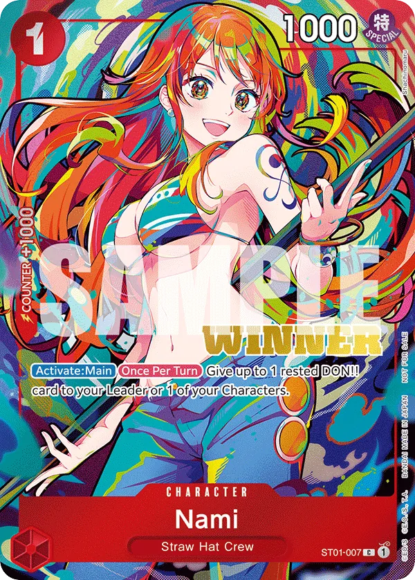 Nami ST01-007 New Year Winner Stamp card, Straw Hat Crew