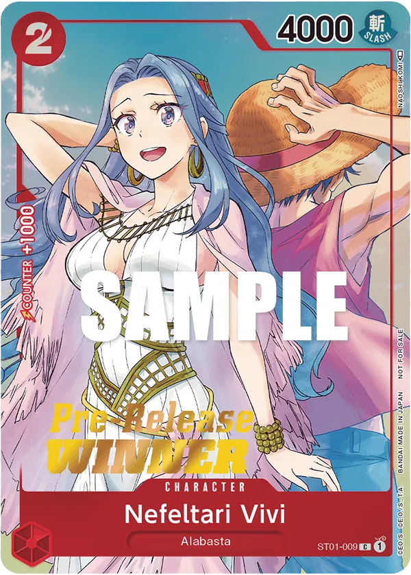 Nefeltari Vivi ST01-009 Pre-Release Winner Stamp card, Straw Hat Crew