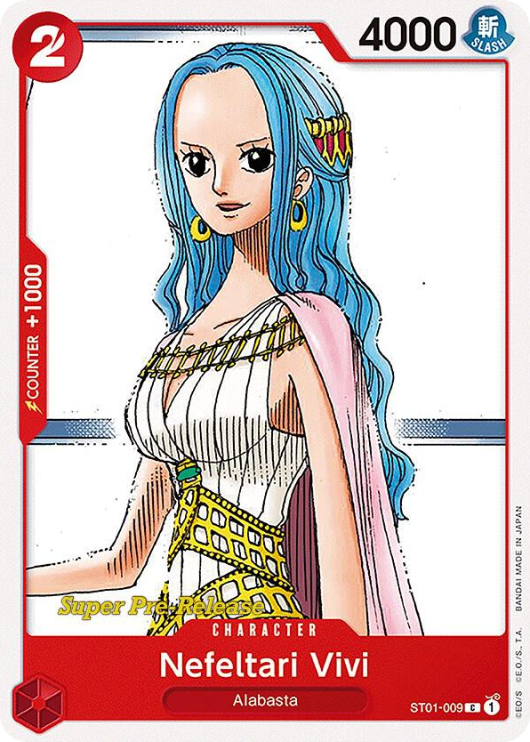 Nefeltari Vivi ST01-009 Super Pre-Release Stamp card, Straw Hat Crew