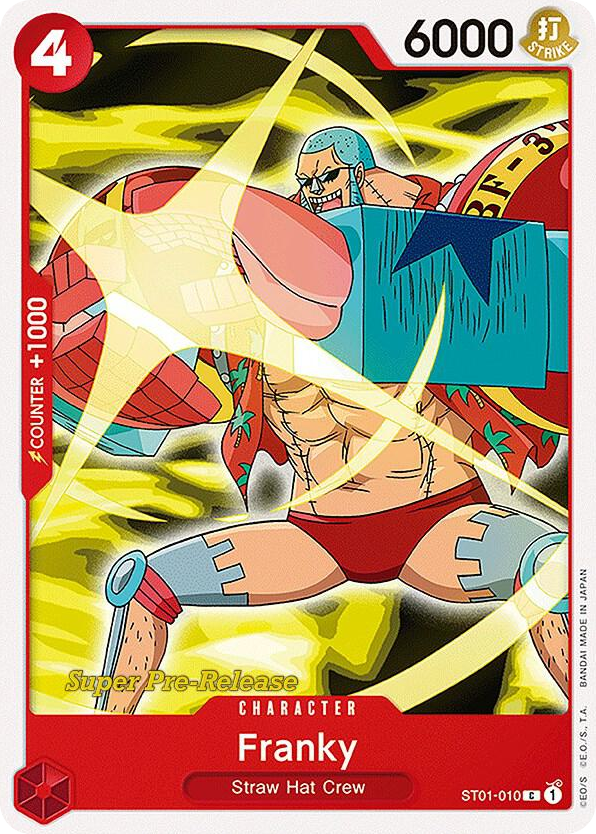 Franky ST01-010 Super Pre-Release Stamp card, Straw Hat Crew