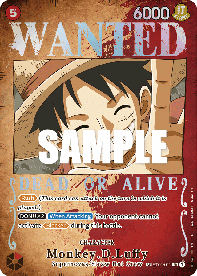 Monkey.D.Luffy ST01-012 Wanted Poster card, Straw Hat Crew