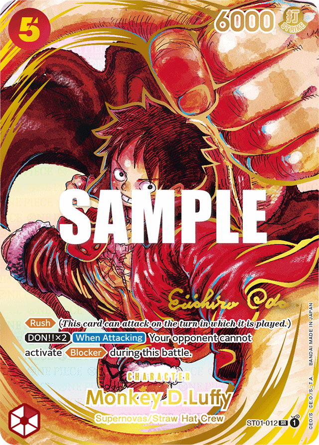 Monkey.D.Luffy ST01-012 Gold Stamp Signature card, Straw Hat Crew