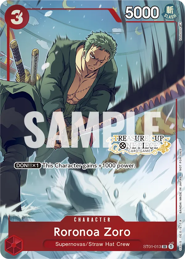 Roronoa Zoro ST01-013 Treasure Cup Stamp card, Straw Hat Crew