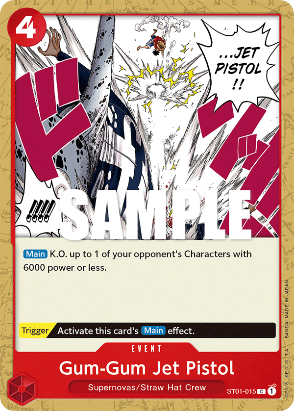 Gum-Gum Jet Pistol ST01-015 card, Straw Hat Crew