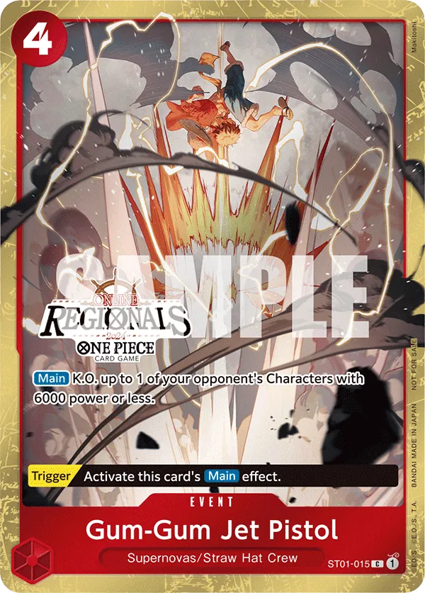 Gum-Gum Jet Pistol ST01-015 Regional Participant Stamp card, Straw Hat Crew