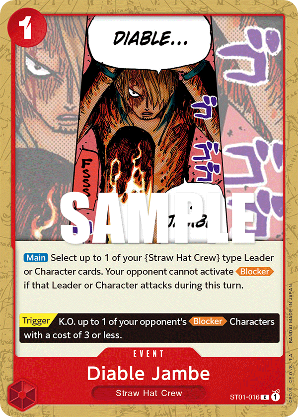 Diable Jambe ST01-016 card, Straw Hat Crew