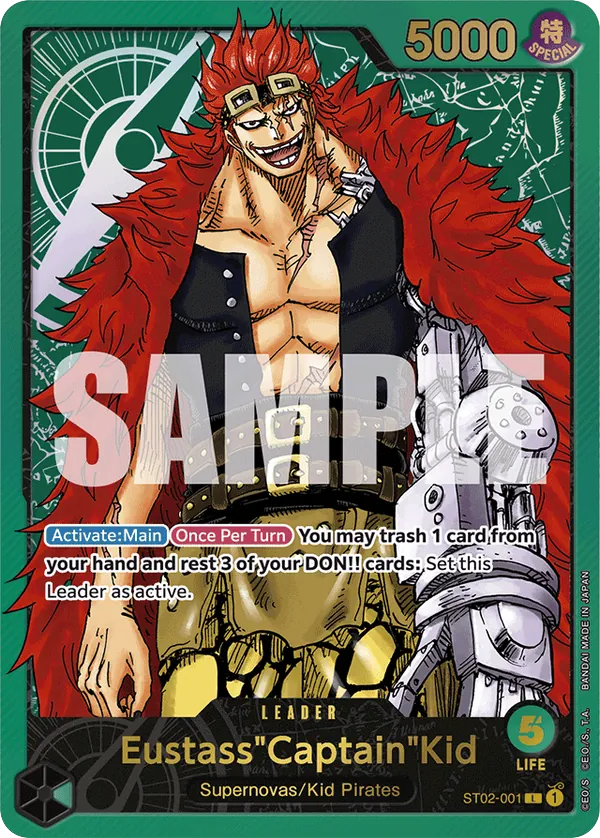 Eustass"Captain"Kid ST02-001 Premium Alt Art card, Worst Generation