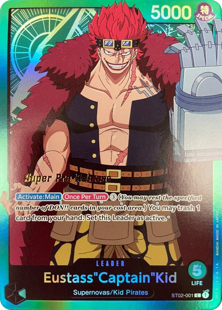 Eustass"Captain"Kid ST02-001 Super Pre-Release Stamp card, Worst Generation