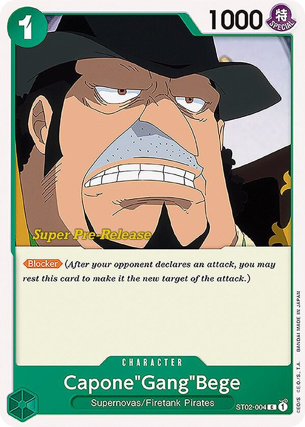 Capone"Gang"Bege ST02-004 Super Pre-Release Stamp card, Worst Generation
