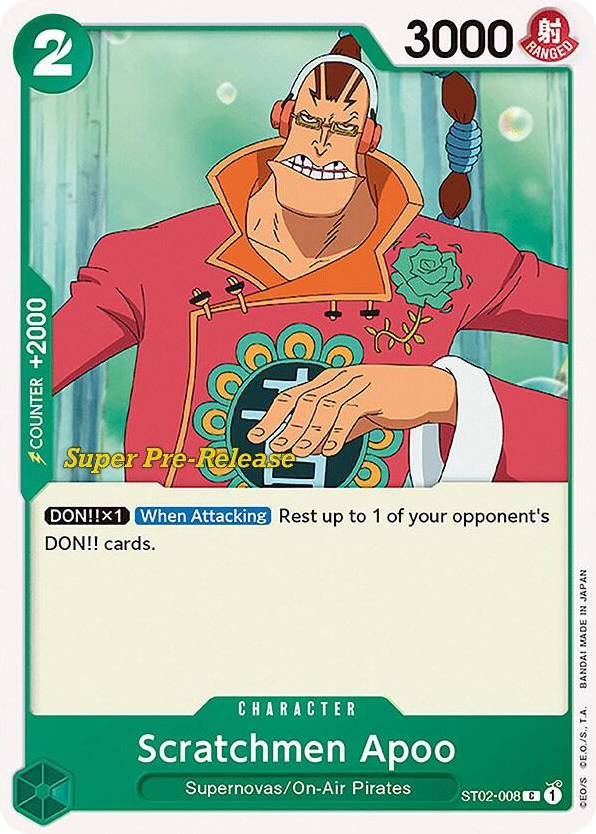 Scratchmen Apoo ST02-008 Super Pre-Release Stamp card, Worst Generation