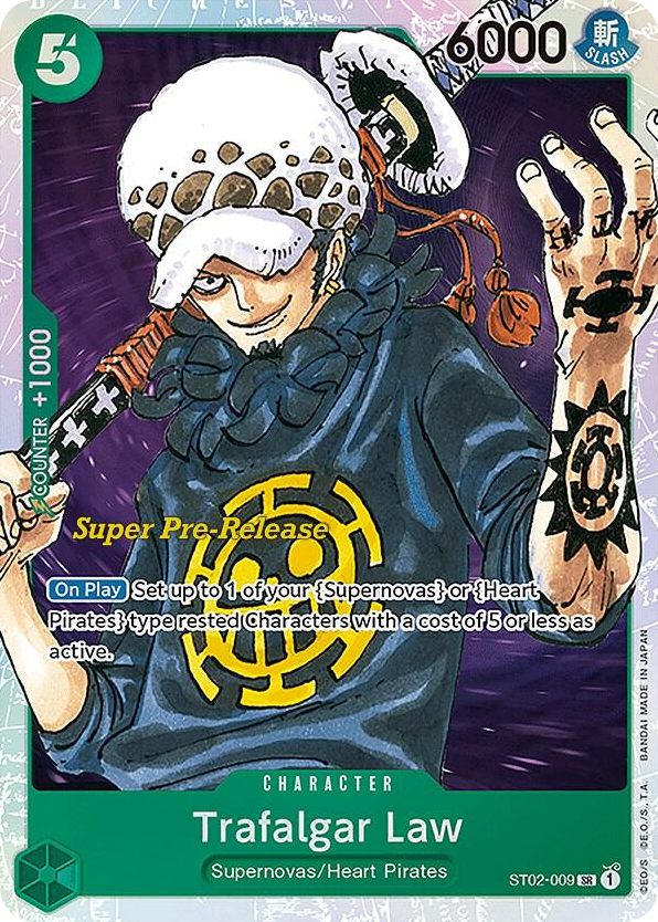 Trafalgar Law ST02-009 Super Pre-Release Stamp card, Worst Generation